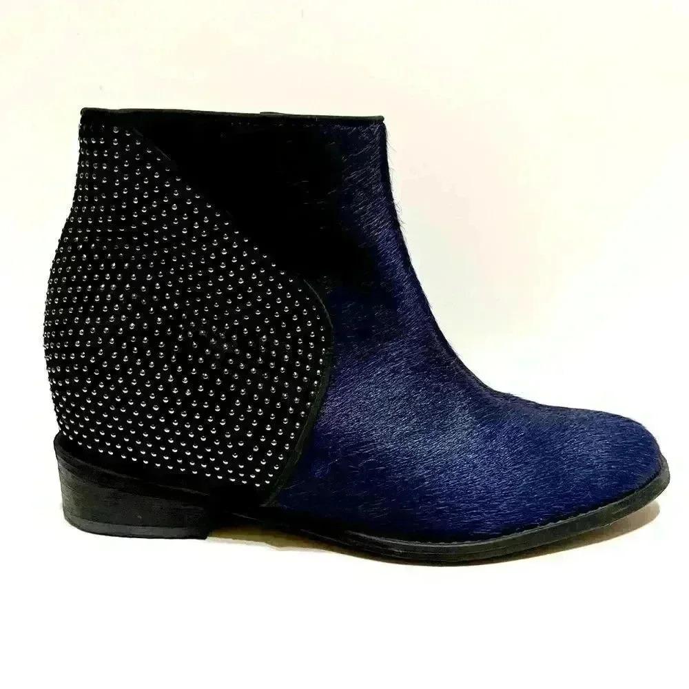 Schutz Chelsea Louise Studded Calf Hair Booties